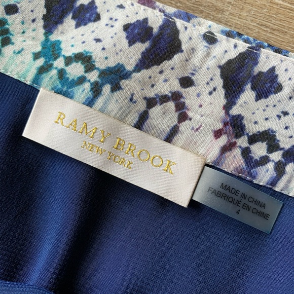 RAMY BROOK Estee 100% silk Flounce Mini Skirt Multi Blush in Size 4 Designer - Picture 4 of 12